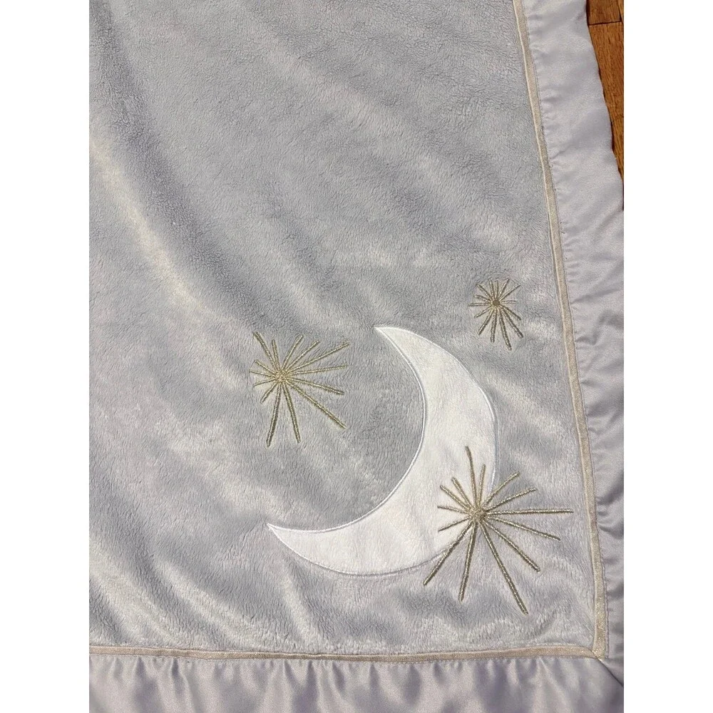 Lamb & Ivy Goodnight Giraffe Moonbeams Gray Minky Celestial Baby Blanket